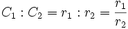 C_1:C_2=r_1:r_2=\frac{r_1}{r_2}